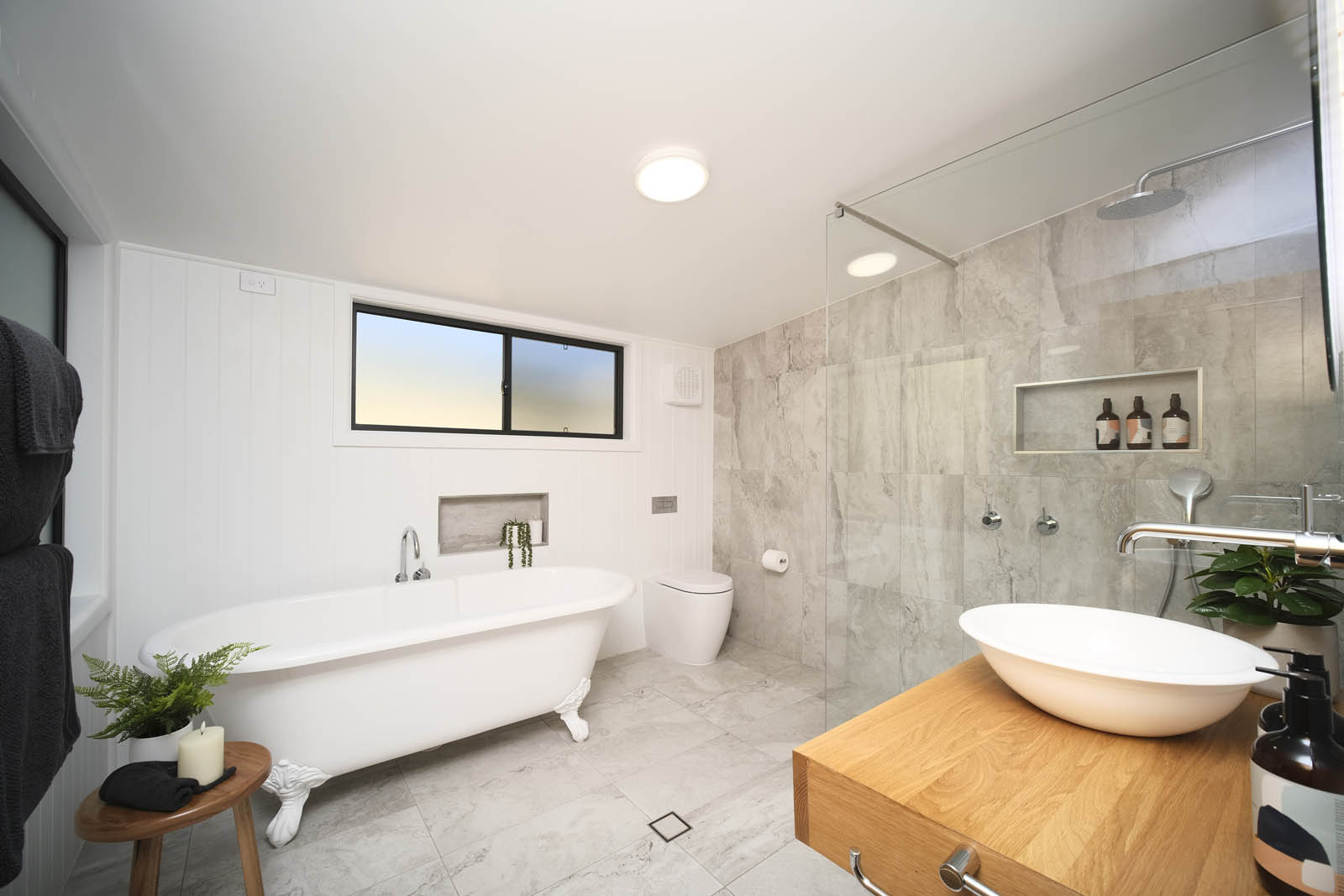 Clawfoot bath in the tent ensuite